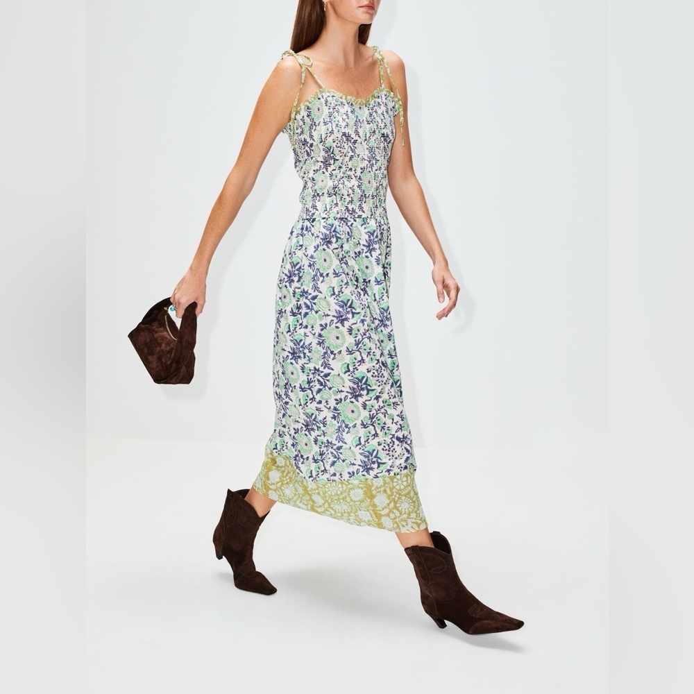 Alix of Bohemia Blue green floral Luna Jardin dress